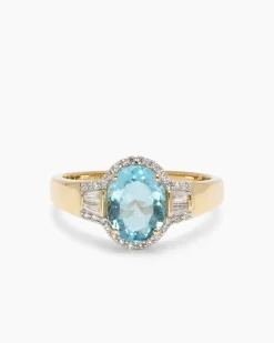 Clearance Ring mit Aquamarin & Diamanten Ringe