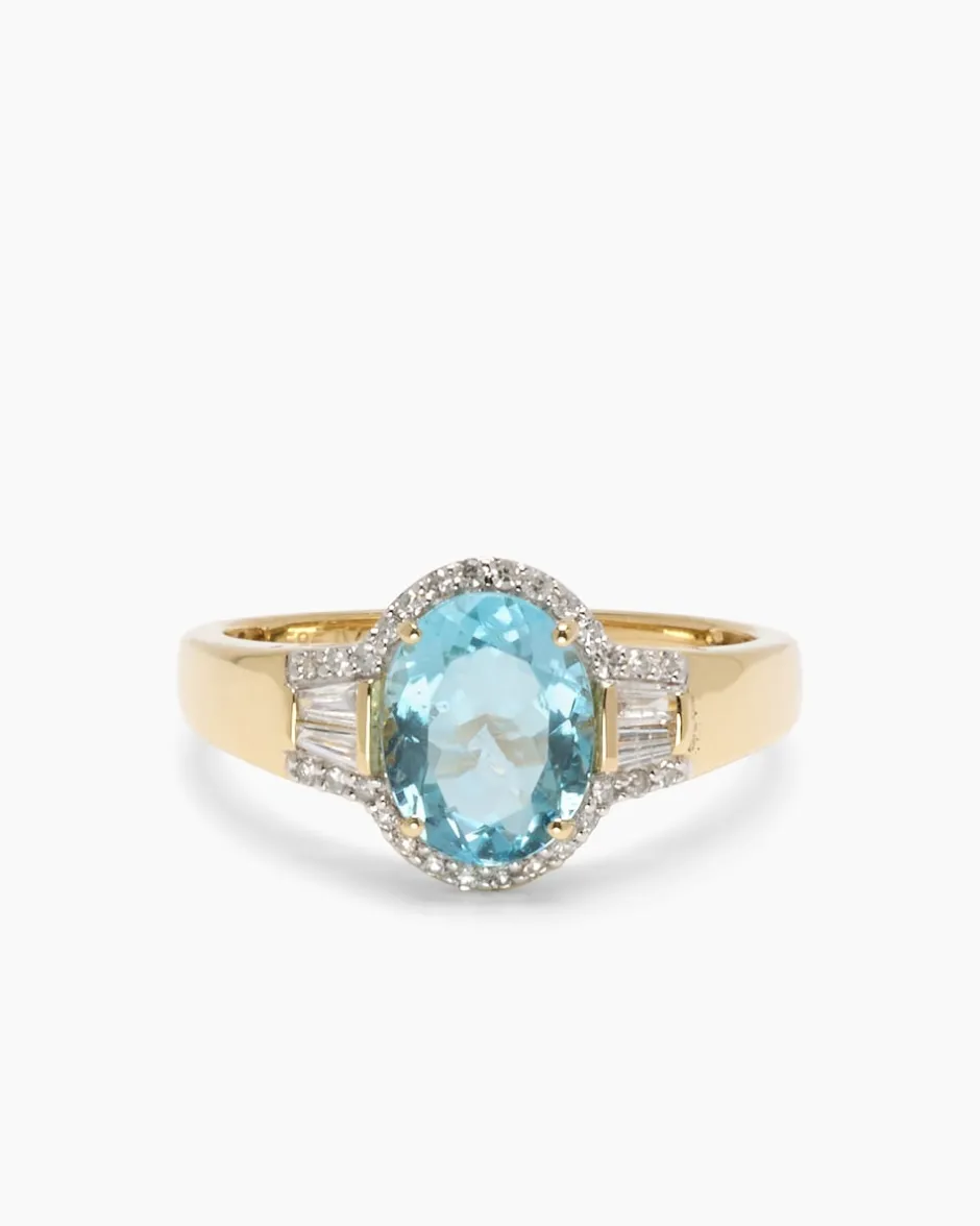 Clearance Ring mit Aquamarin & Diamanten Ringe
