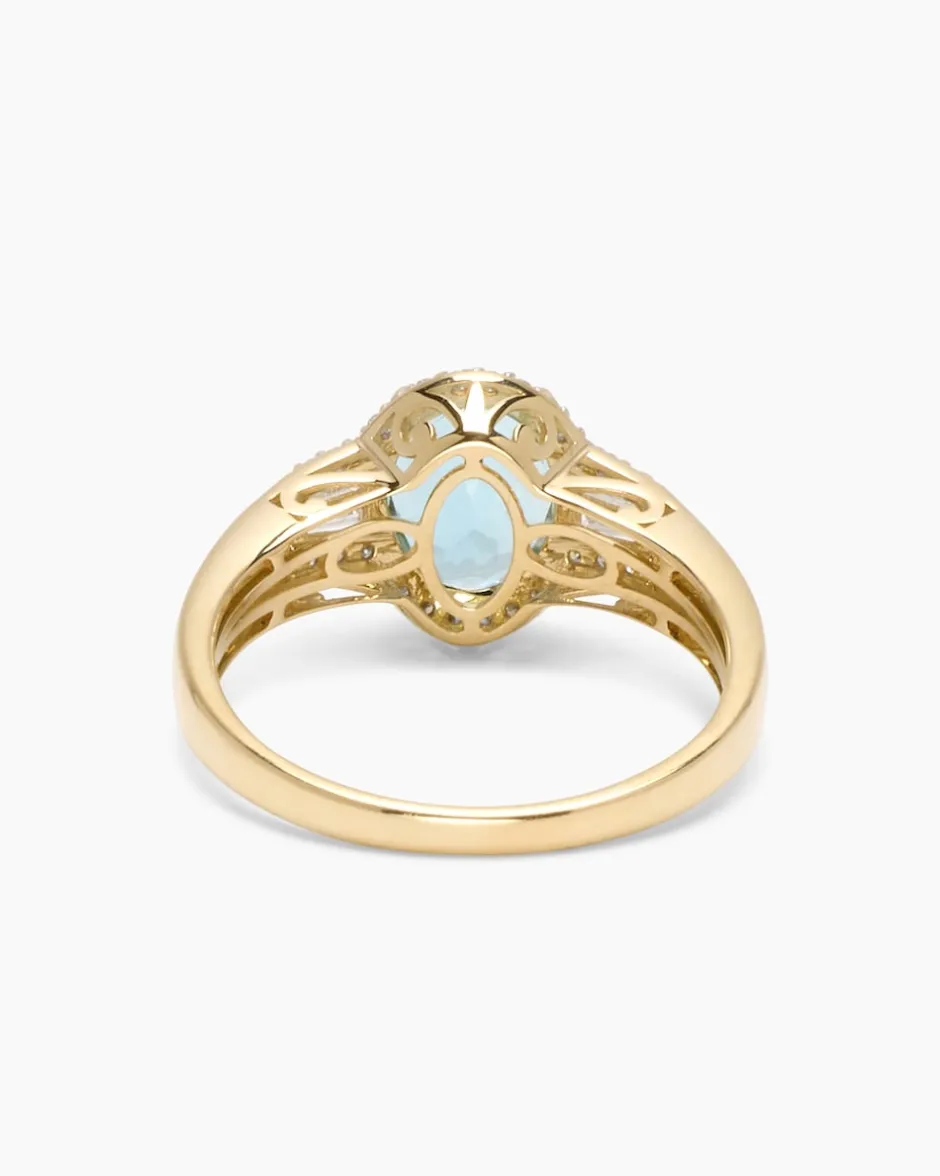 Clearance Ring mit Aquamarin & Diamanten Ringe