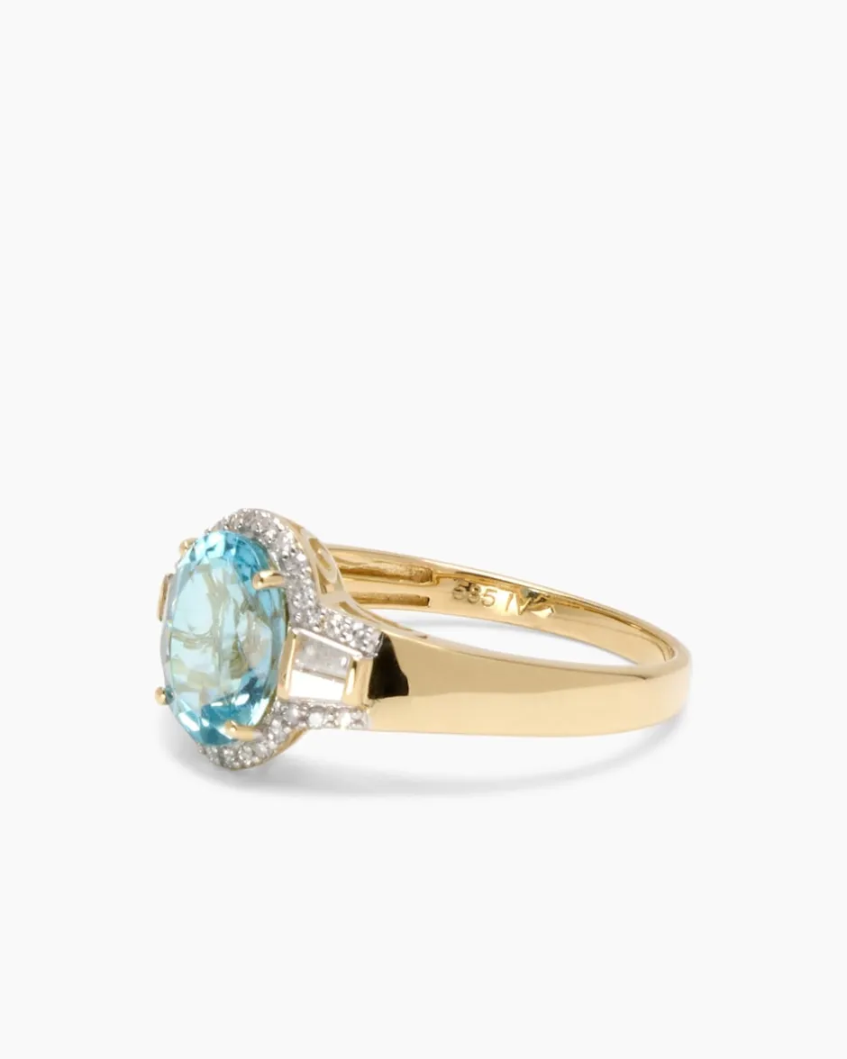 Clearance Ring mit Aquamarin & Diamanten Ringe