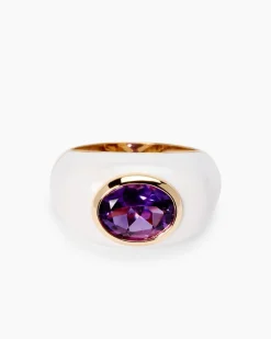 Clearance Ring mit Emaille-Lack und Amethyst Ringe