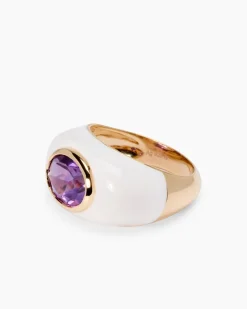 Clearance Ring mit Emaille-Lack und Amethyst Ringe