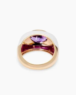 Clearance Ring mit Emaille-Lack und Amethyst Ringe