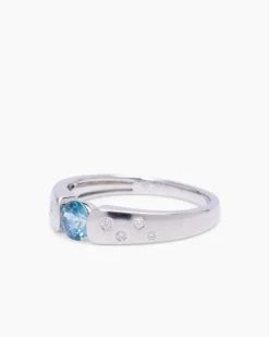 Discount Ring mit Montana Saphir und Brillanten Ringe