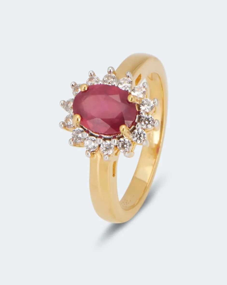 Discount Ring mit Sambia Rubin und Zirkon Ringe