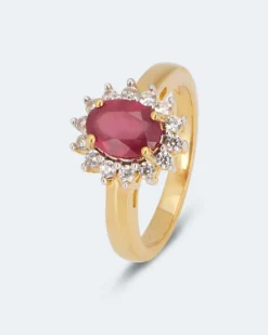 Discount Ring mit Sambia Rubin und Zirkon Ringe
