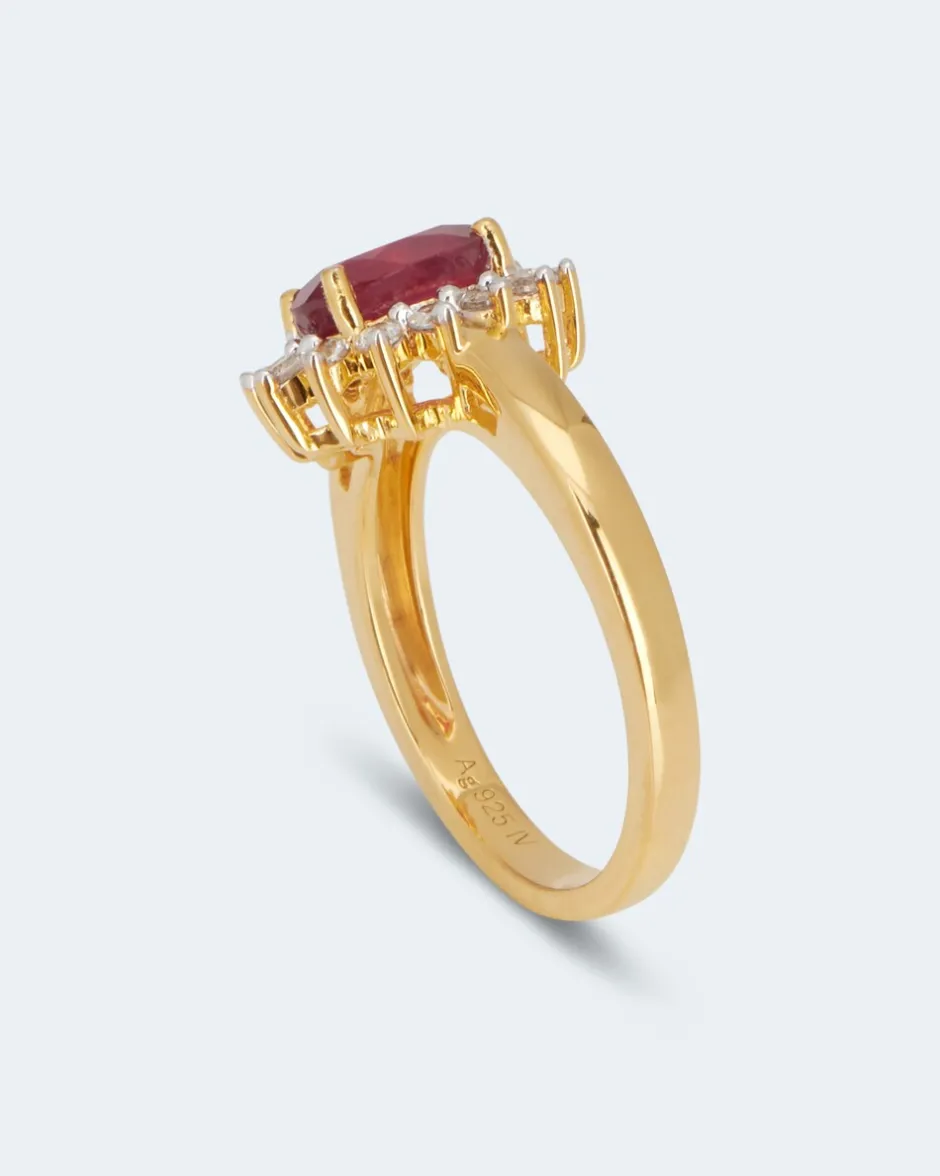 Discount Ring mit Sambia Rubin und Zirkon Ringe