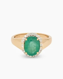 Ring mit Sambia Smaragd + Brillanten Ringe