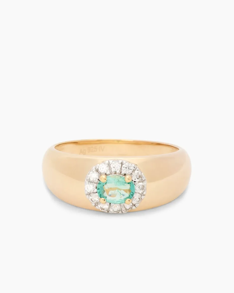 Sale Ring mit Sambia Smaragd und Zirkon Ringe