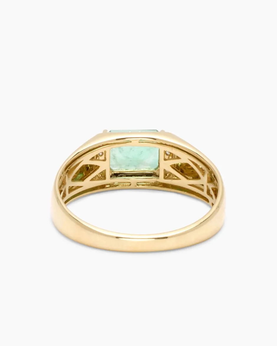 Outlet Ring mit Smaragd und Diamanten Ringe