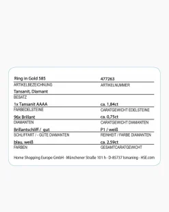 Discount Ring mit Tansanit AAAA & Brillanten Ringe