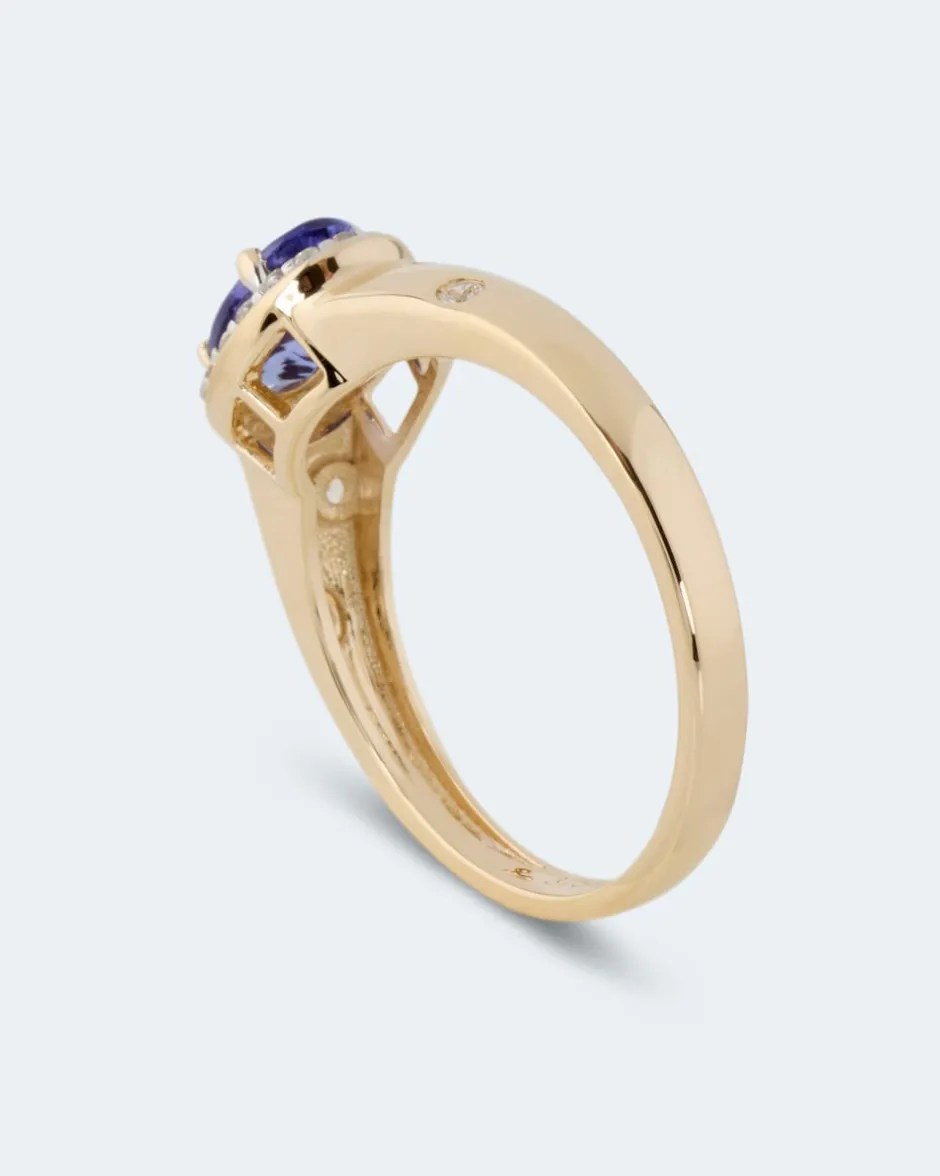 New Ring mit Tansanit AAAAA & Zirkonen Ringe