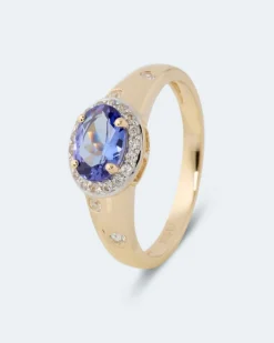 New Ring mit Tansanit AAAAA & Zirkonen Ringe