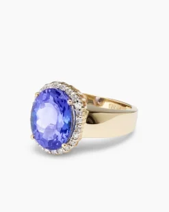 Clearance Ring mit Tansanit AAAAA + Brillant Ringe