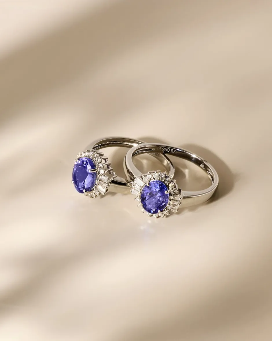 New Ring mit Tansanit AAAAA & Diamanten Ringe