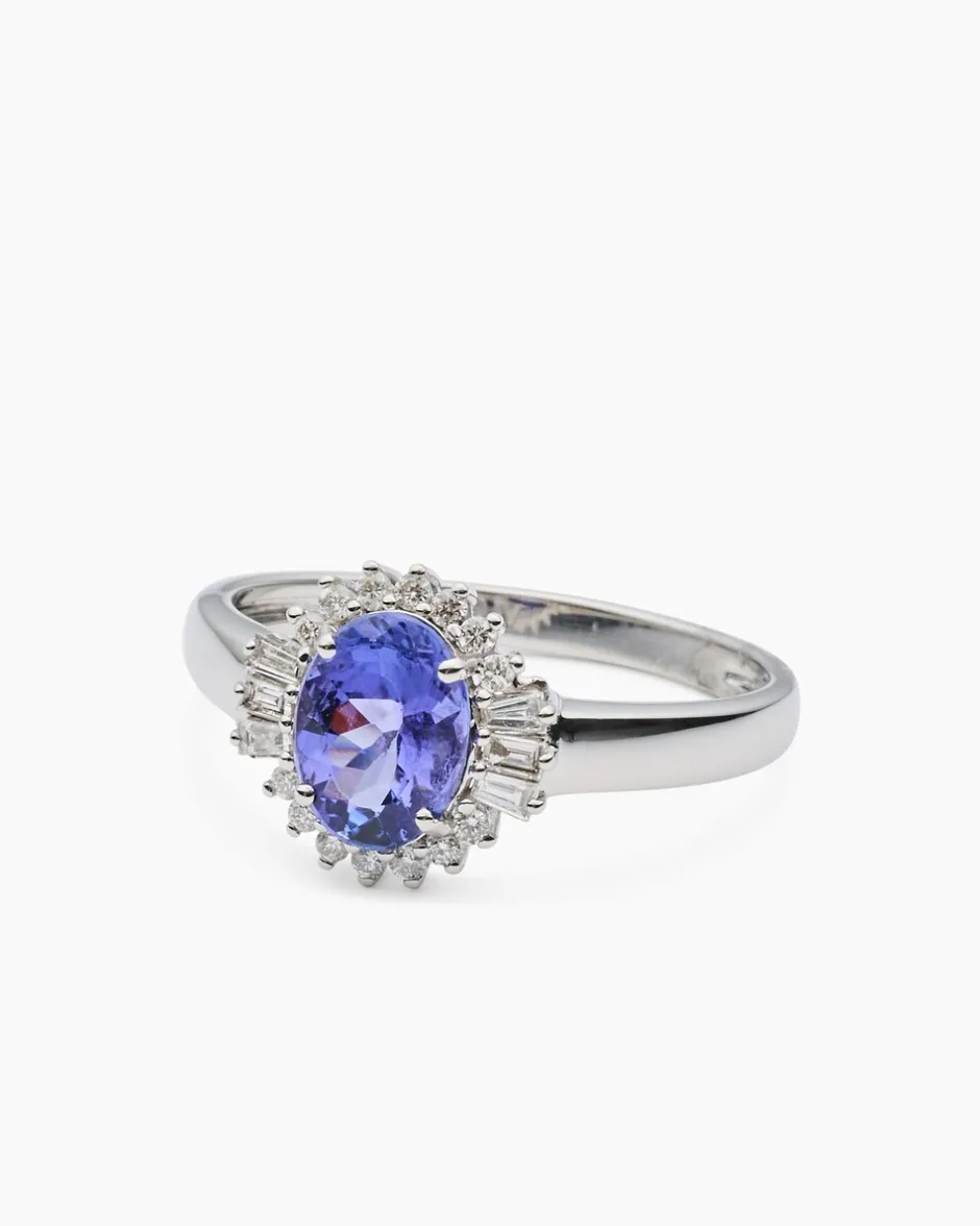 New Ring mit Tansanit AAAAA & Diamanten Ringe