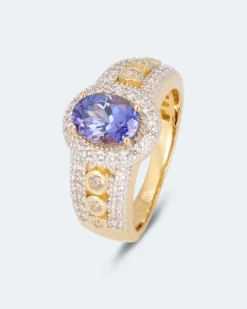 Discount Ring mit Tansanit AAAAA & Zirkon Ringe