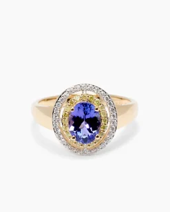 Best Ring mit Tansanit AAAAA Blaues Gold von Afrika & Brillanten Ringe