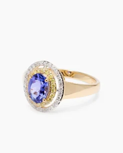 Best Ring mit Tansanit AAAAA Blaues Gold von Afrika & Brillanten Ringe