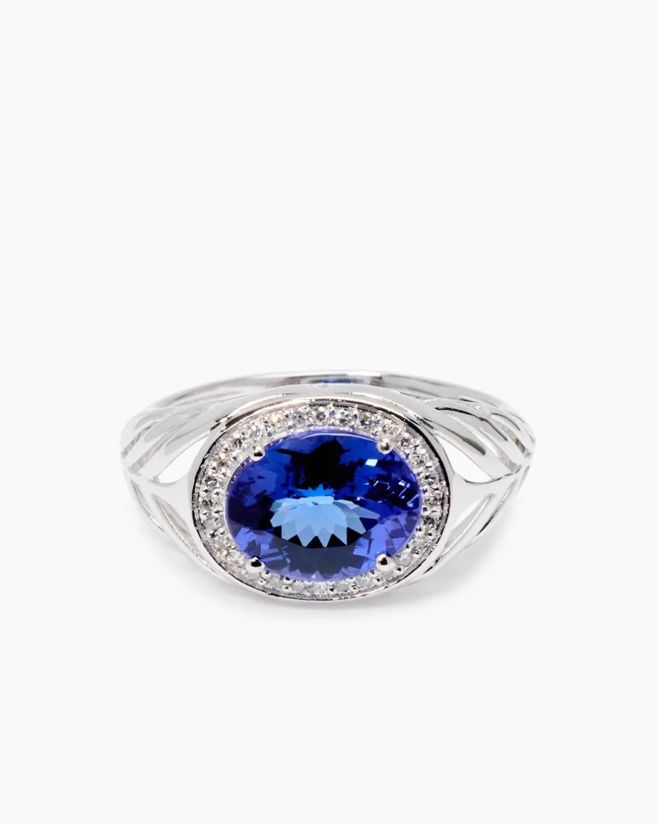 Online Ring mit Tansanit AAAAA Blaues Gold von Afrika & Brillanten Ringe