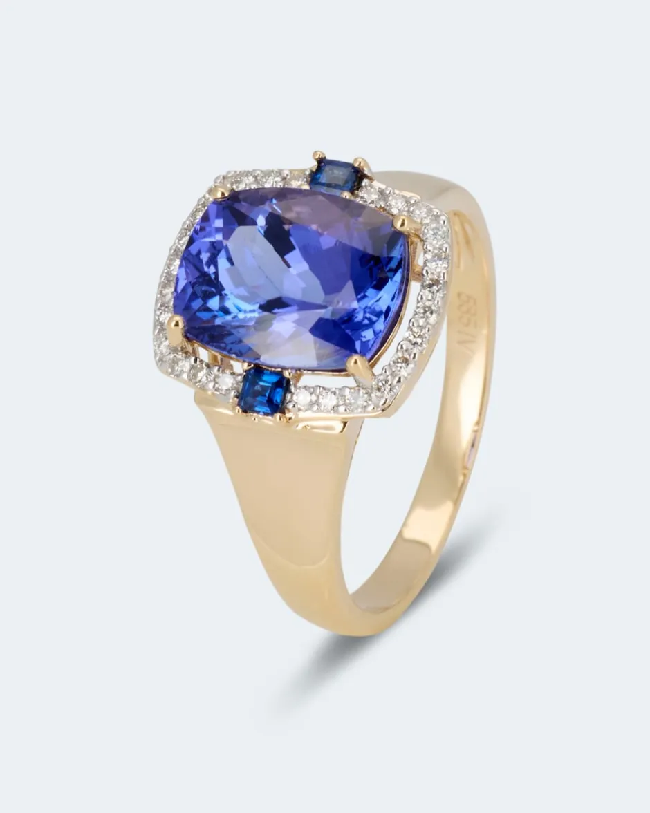 Ring mit Tansanit AAAAA, Saphir & Brillanten Ringe