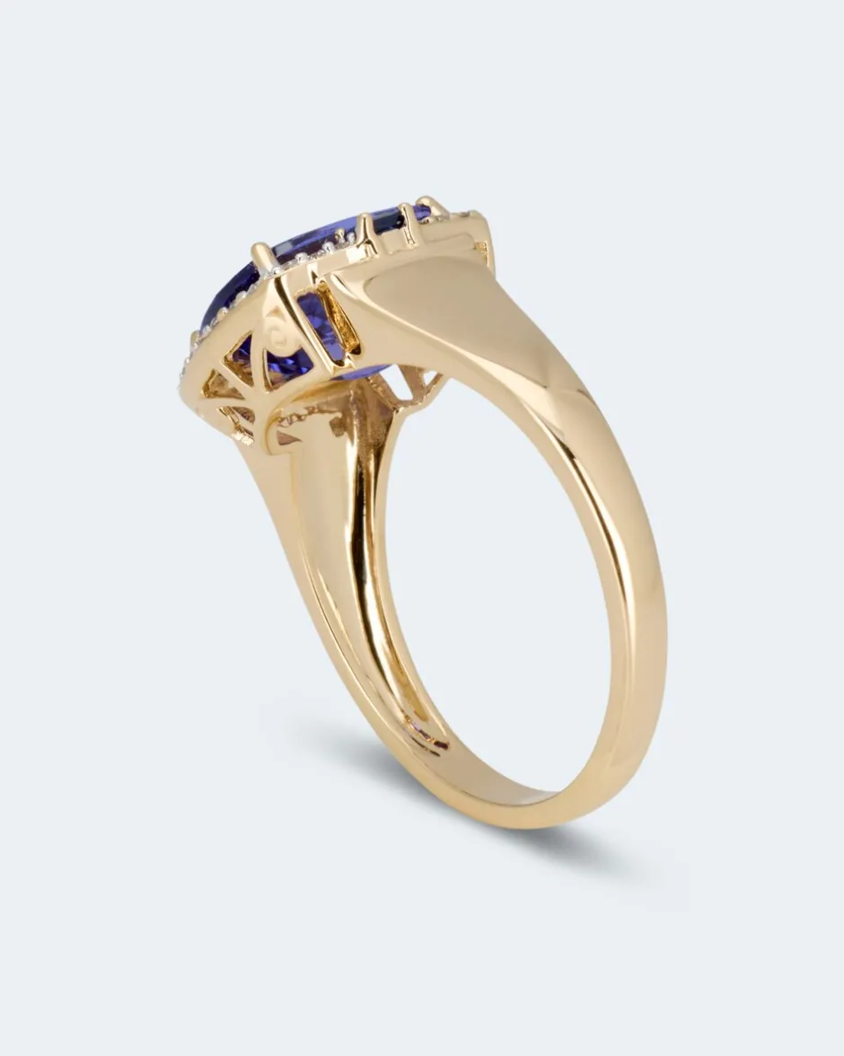 Ring mit Tansanit AAAAA, Saphir & Brillanten Ringe