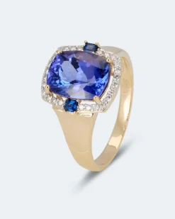Ring mit Tansanit AAAAA, Saphir & Brillanten Ringe