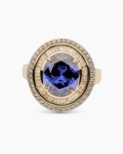 Clearance Ring mit Tansanit AAAAA und Diamant Ringe
