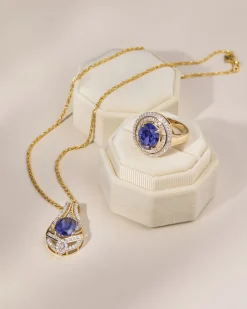 Clearance Ring mit Tansanit AAAAA und Diamant Ringe