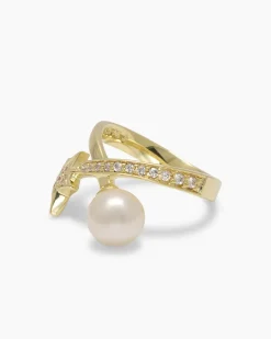 Online Ring "Stern" mit MK-Perle 8 mm und Zirkonia Ringe