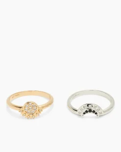 Discount Ring-Set mit Zirkon & Spinell, 2tlg. Ringe
