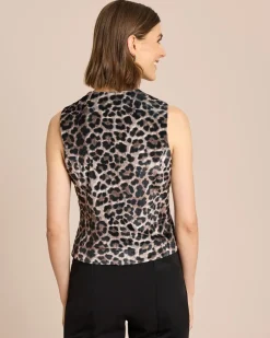 Outlet Samtweste mit Leopardenmuster Jacken & Mäntel