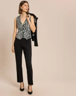 Outlet Samtweste mit Leopardenmuster Jacken & Mäntel