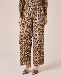 Clearance Satinhose mit Leodruck Hosen