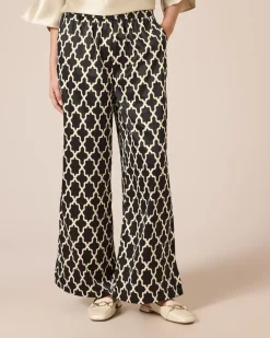Sale Satinhose mit Print Hosen