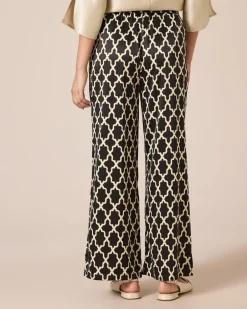 Sale Satinhose mit Print Hosen