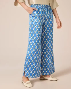 Sale Satinhose mit Print Hosen