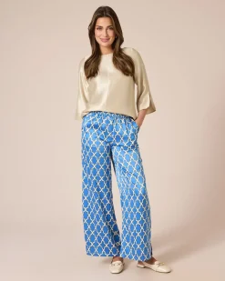 Sale Satinhose mit Print Hosen