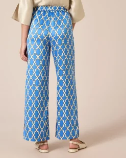 Sale Satinhose mit Print Hosen