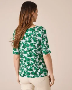 Discount Shirt mit Blumen- und Streifendruck Shirts & Tops