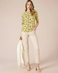 Discount Shirt mit Blumen- und Streifendruck Shirts & Tops