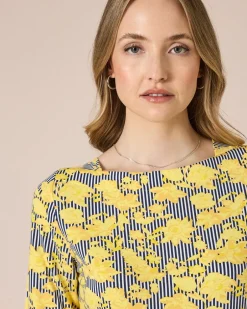 Discount Shirt mit Blumen- und Streifendruck Shirts & Tops