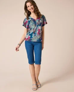 Shirt mit 3D-Blätterdruck Shirts & Tops