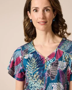 Shirt mit 3D-Blätterdruck Shirts & Tops