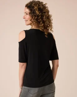 Online Shirt mit Glitzer Cut Out Shirts & Tops