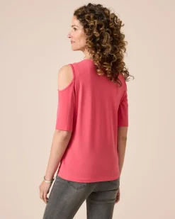 Online Shirt mit Glitzer Cut Out Shirts & Tops