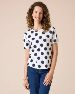 Clearance Shirt mit großen Punkte-Druck Shirts & Tops