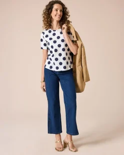 Clearance Shirt mit großen Punkte-Druck Shirts & Tops