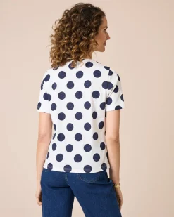 Clearance Shirt mit großen Punkte-Druck Shirts & Tops