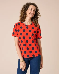 Clearance Shirt mit großen Punkte-Druck Shirts & Tops